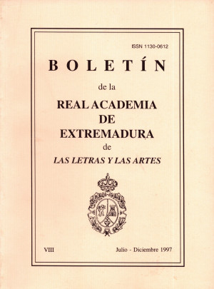 Boletín de la Real Academia de Extremadura de las Letras y las Artes. Tomo VIII Julio-Diciembre 1997.jpg