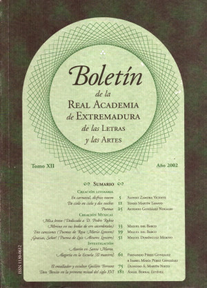 Boletín de la Real Academia de Extremadura de las Letras y las Artes. Tomo XII Año 2002.jpg