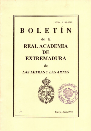 Boletín de la Real Academia de Extremadura de las Letras y las Artes. Tomo IV Enero-Junio 1993.jpg
