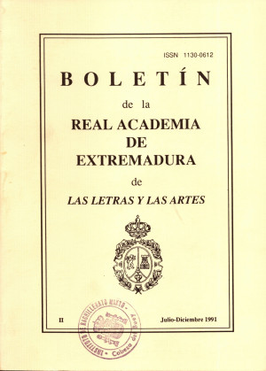 Boletín de la Real Academia de Extremadura de las Letras y las Artes. Tomo II Julio-Diciembre 1991.jpg