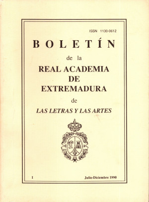 Boletín de la Real Academia de Extremadura de las Letras y las Artes. Tomo I Julio-Diciembre 1990.jpg